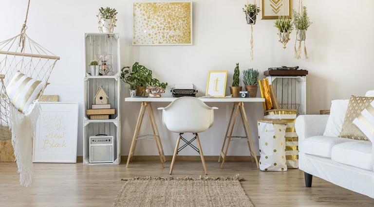 Salon et bureau d'un appartement loué en LMNP