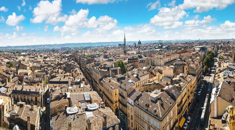 Vue aérienne de la ville de Bordeaux