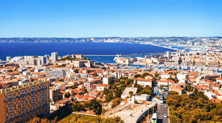 Vue aérienne de la ville de Marseille