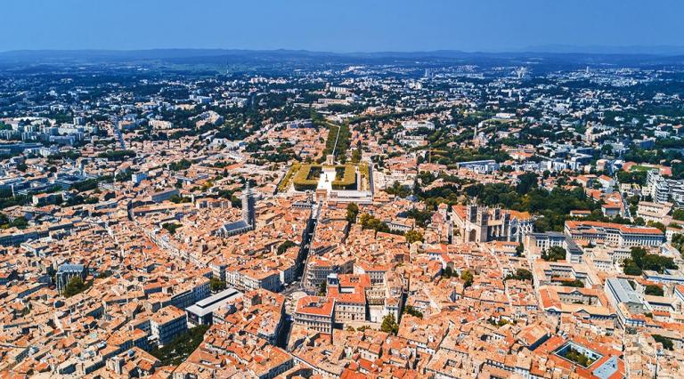 Vue aérienne de la ville de Montpellier