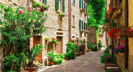 Rue avec des façades maisons anciennes