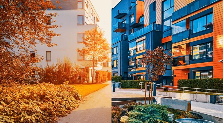 deux façades de résidences