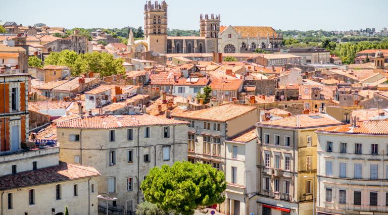 Vue aérienne de la ville de Montpellier