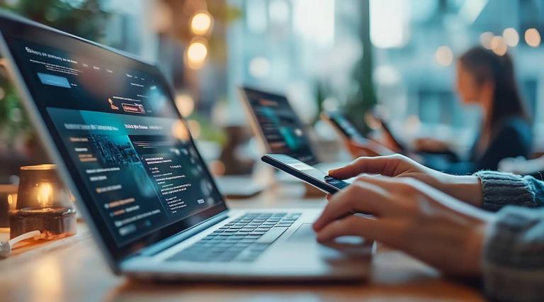 mains-tapant-sur-clavier-ordinateur-illustrant-investissement-neo-scpi-digitales-immobilier-nouvelle-generation